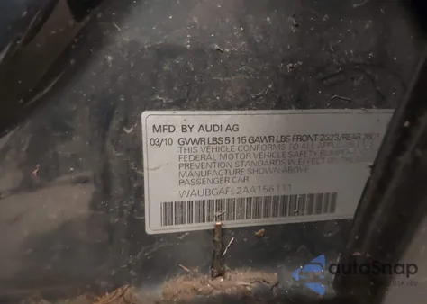 2010 Audi S4 3.0 Premium Plus from USA, damaged, VIN WAUBGAFL2AA156111